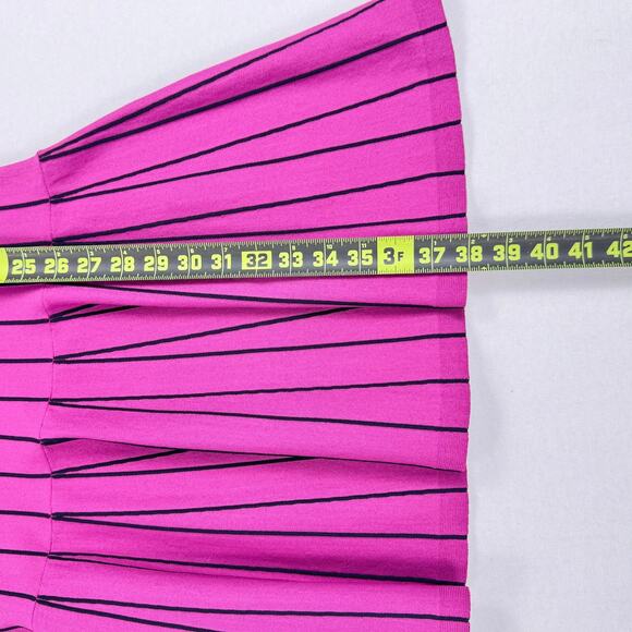 Prabal Gurung Womens Stripe Off The Shoulder Knit Dress Size 6 Raspberry - Picture 14 of 15